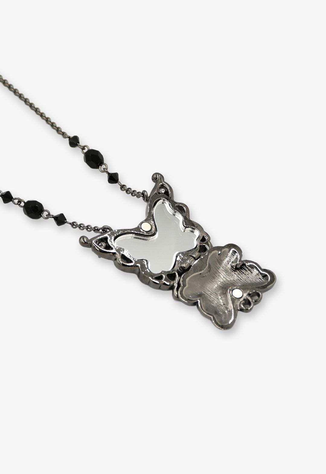 Midnight Rose Secret Mirror Necklace