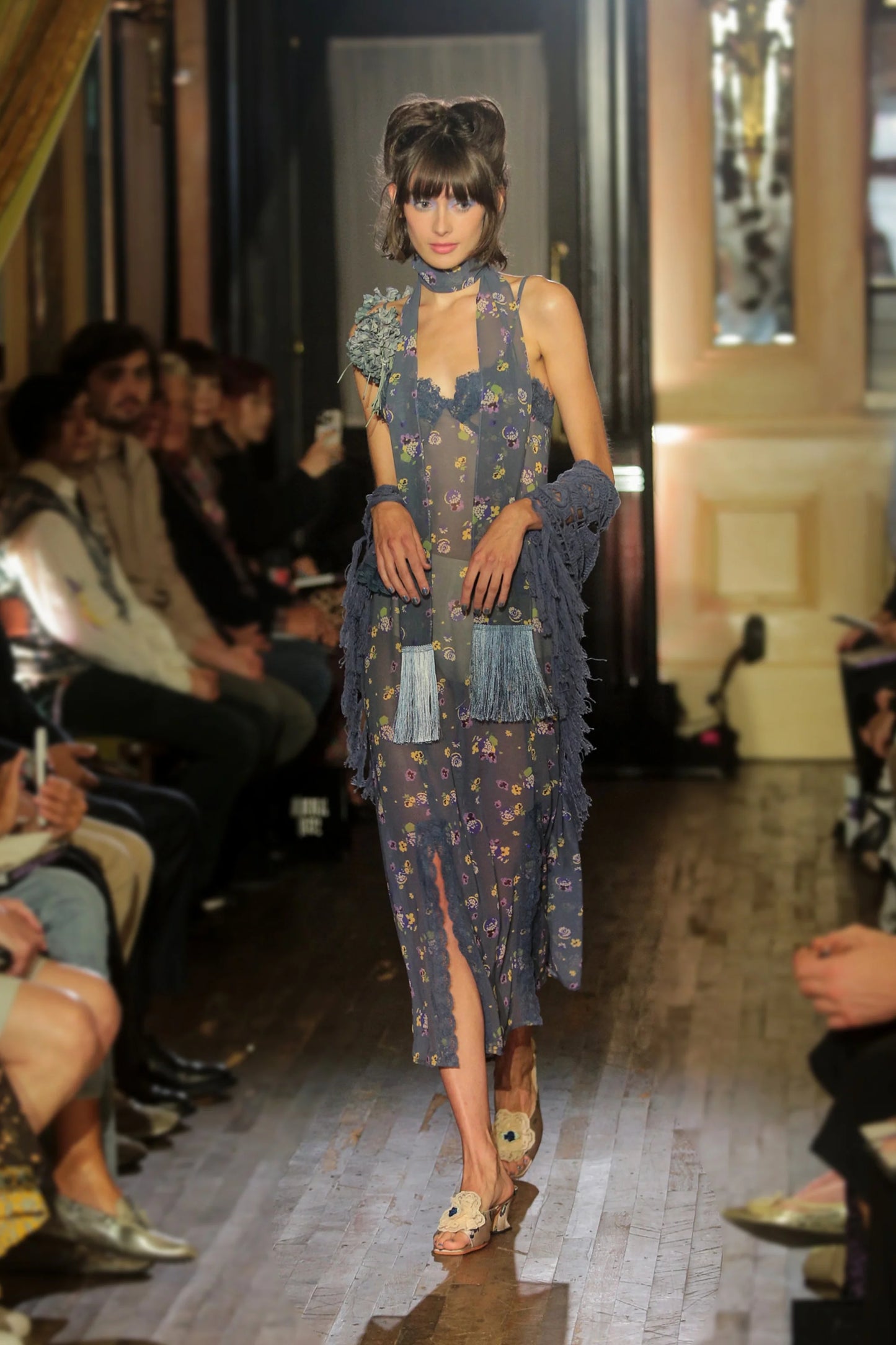 Night Blooming Chiffon Slip Dress