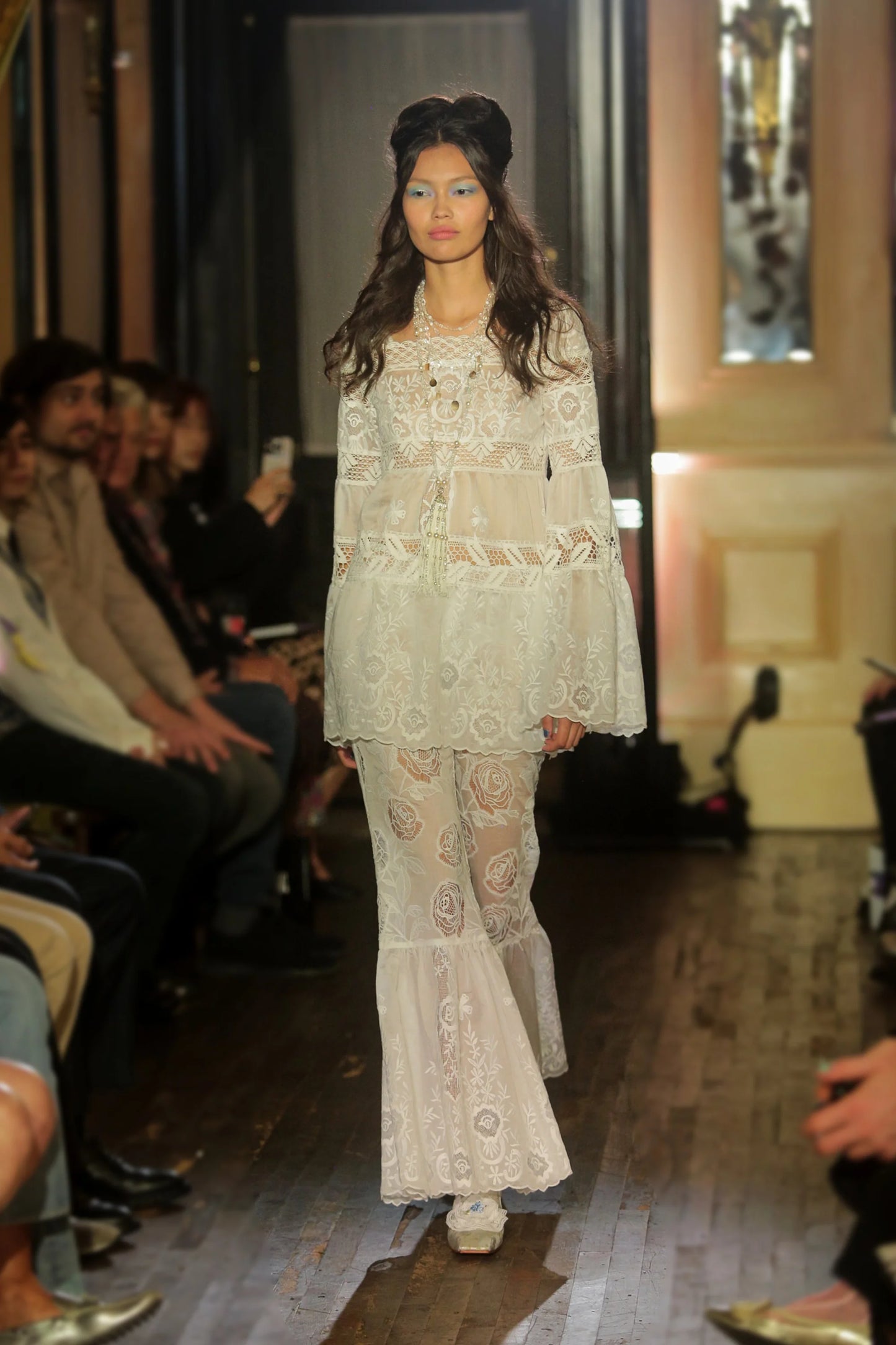Cottage Rose Lace Mini Dress