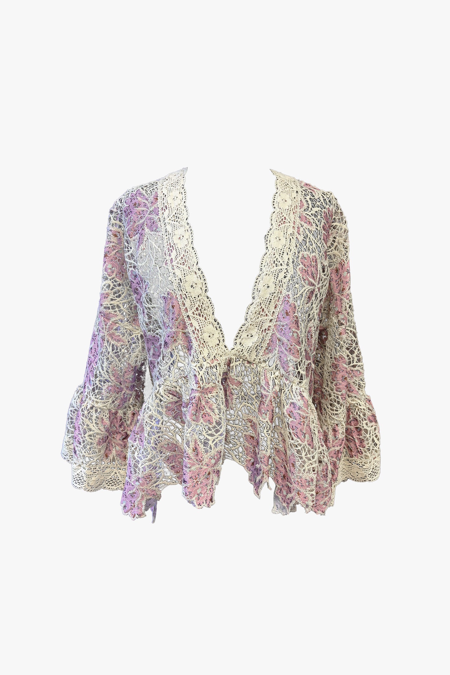 Medallion Floral Lace V - Neck Top