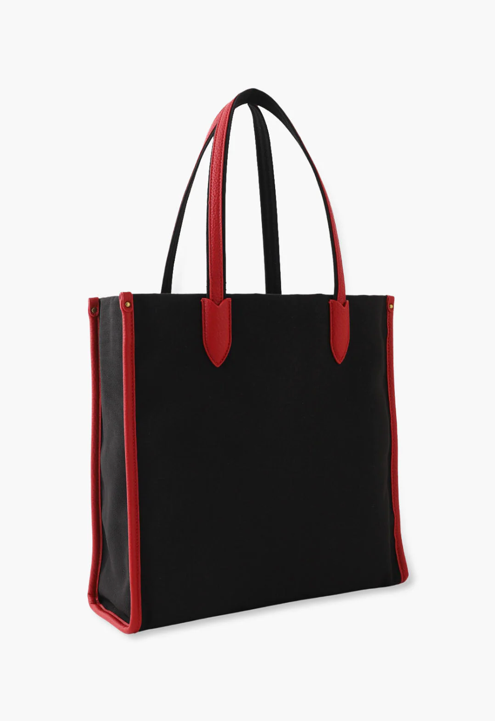 Peacock Fantasy Tote Bag, back is in plain black, handles and hems are in red