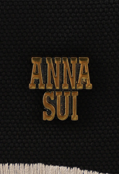 Peacock Fantasy Tote Bag Anna Sui's artist label in golden font 