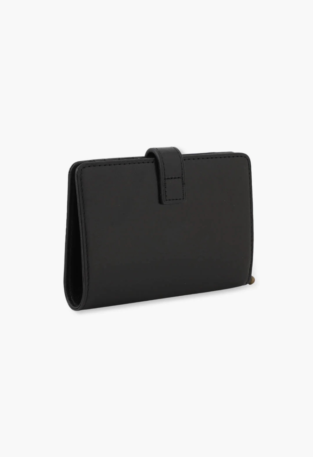 Small Roger Wallet black in a rectangular shape, flap across the top to close it