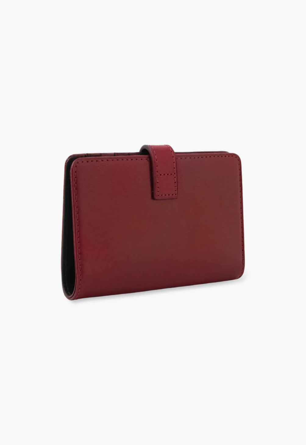 Small Roger Wallet wine in a rectangular shape, flap across the top to close it