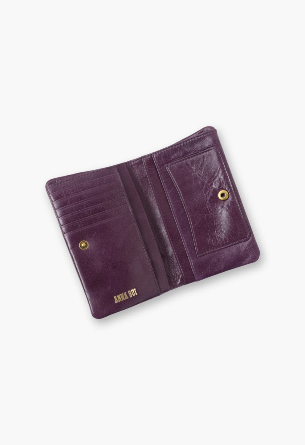 Wallet purple, 7 card slots, 4-compartments, 2-divided bill slots 1 front pouch for  storage