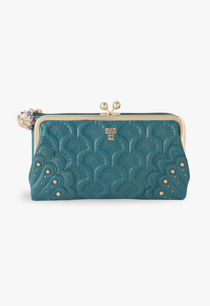 Peacock Embossed Wallet - Turquoise