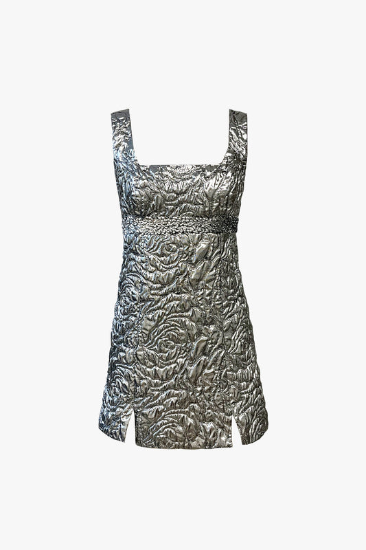 Metallic Brocade Mini Dress