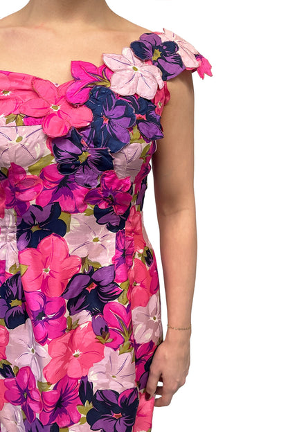 Vintage 3D Floral Mini Dress