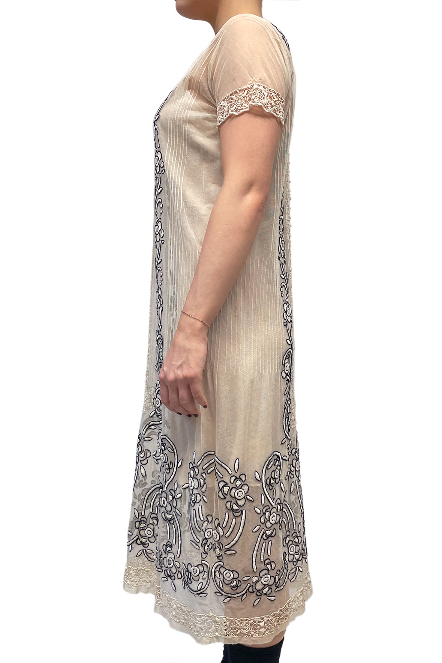 Vintage Sheer Cream Lace Midi Dress Anna Sui Vintage Sheer Cream Lace Midi Dress Anna Sui