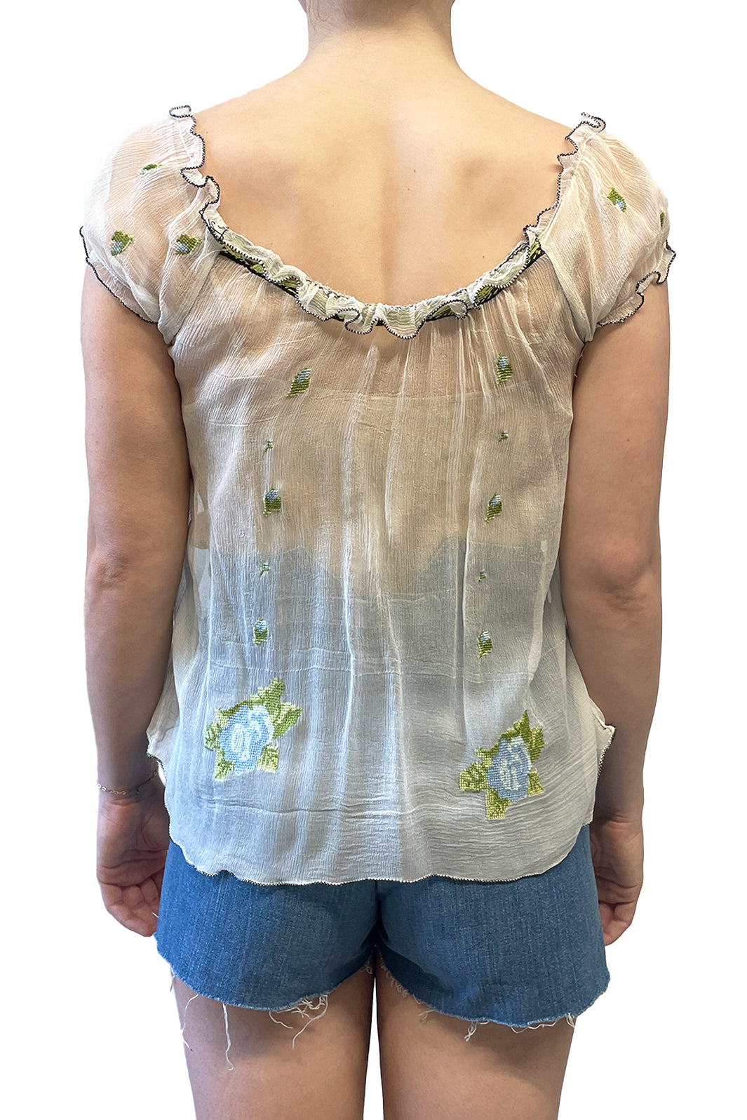 Vintage Hand Embroidered Peasant Top