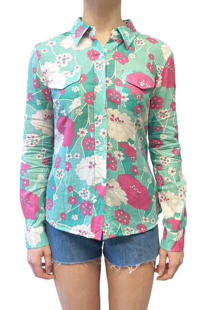 Vintage Izzue Floral Print Button Up