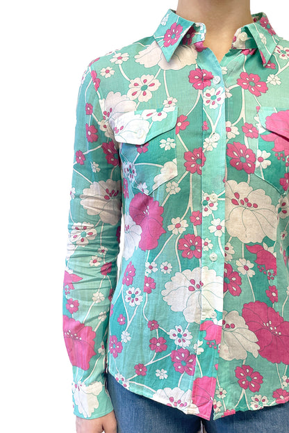 Vintage Izzue Floral Print Button Up