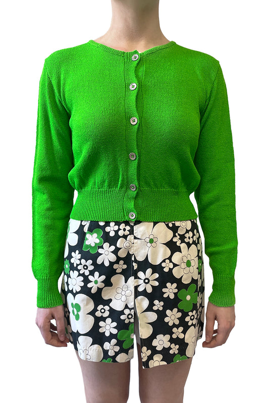 James Coviello for Anna Sui Cropped Green Cardigan