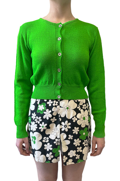 ANNA SUI カーディガン James Coviello for Anna Sui Cropped Green Cardigan