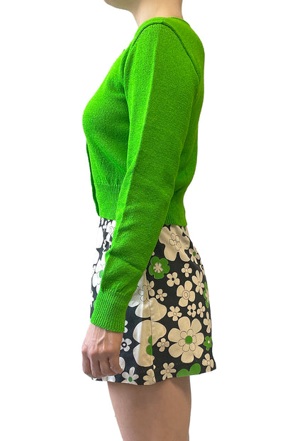 James Coviello for Anna Sui Cropped Green Cardigan