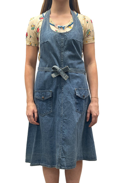 Vintage Seventies Moody's Goose Apron Wrap Halter Dress