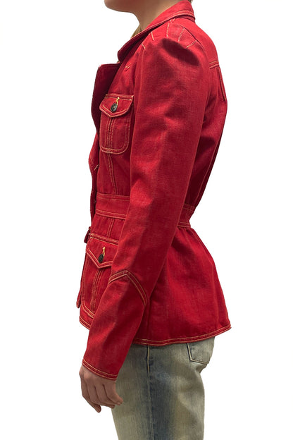 Vintage Anna Sui Red Military Jacket