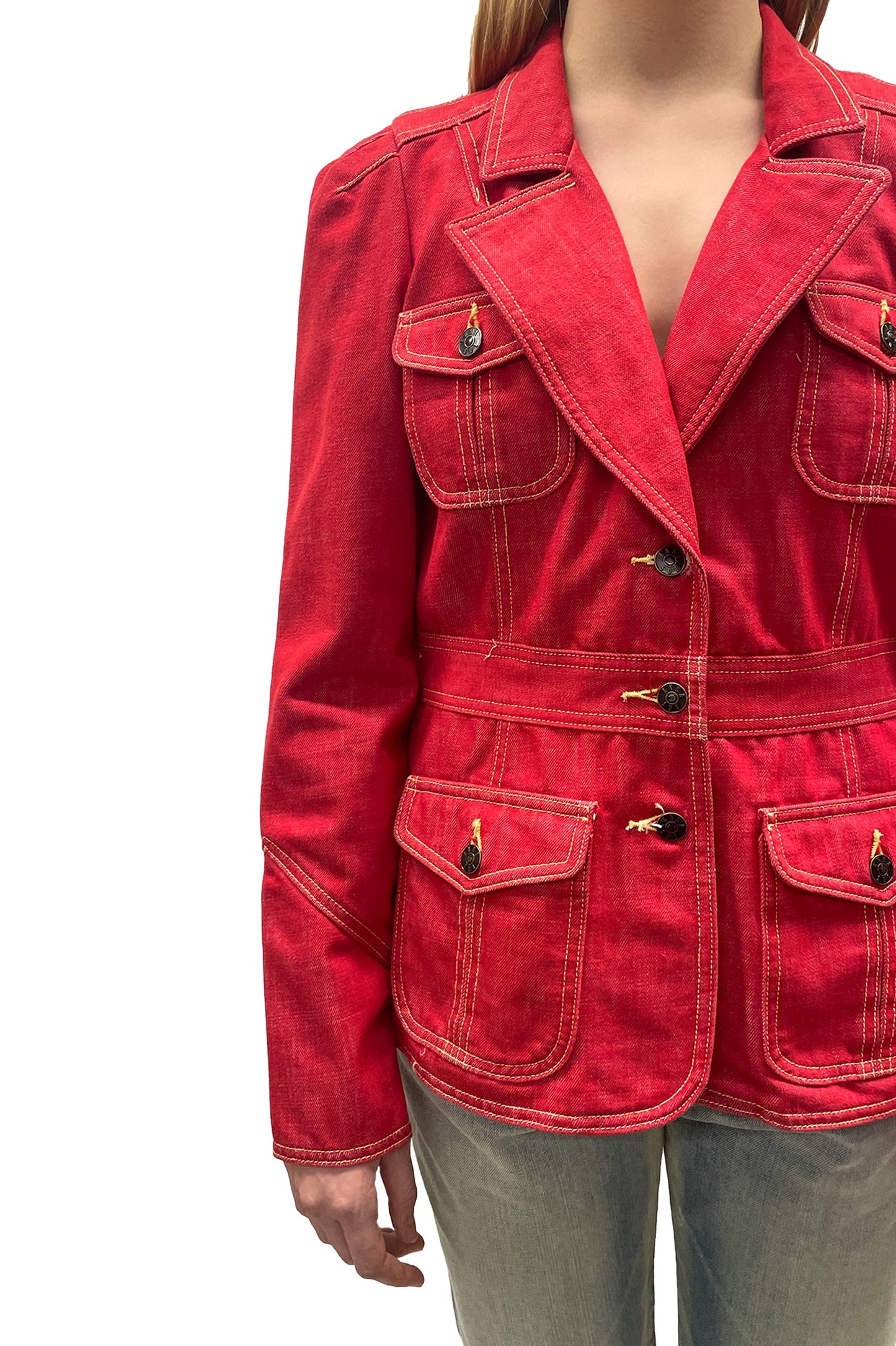 Vintage Anna Sui Red Military Jacket