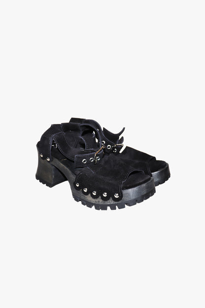 John Fluevog x Anna Sui Clog Sandals - Black (Sample)