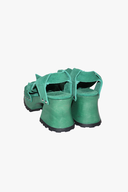 John Fluevog x Anna Sui Clog Sandals - Green (Sample)