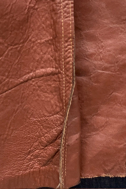 Vintage Rouge Belted Leather Jacket