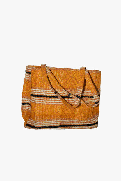 Vintage Tweed Tote Bag- Orange