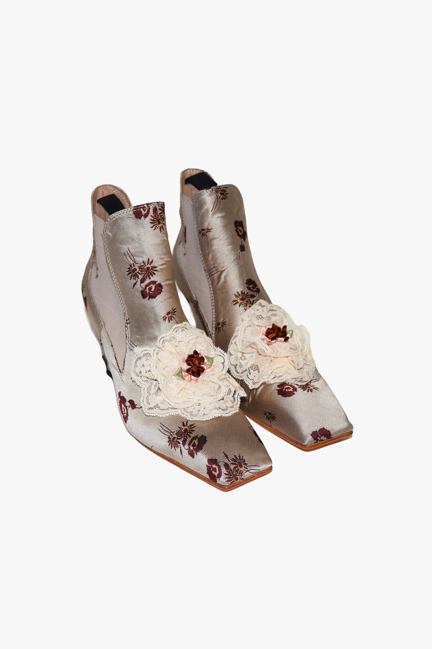 John Fluevog x Anna Sui Brocade Boots- Crimson (Sample)