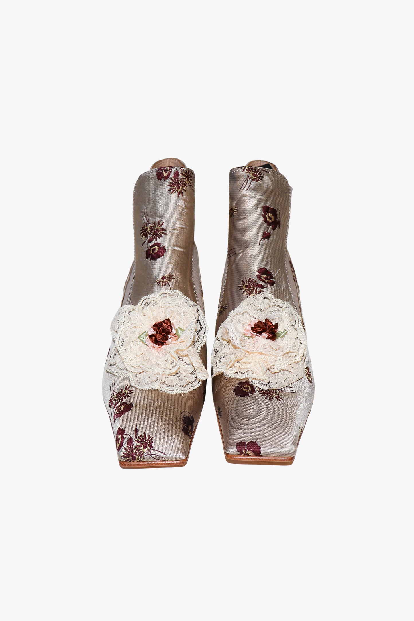 John Fluevog x Anna Sui Brocade Boots- Crimson (Sample)