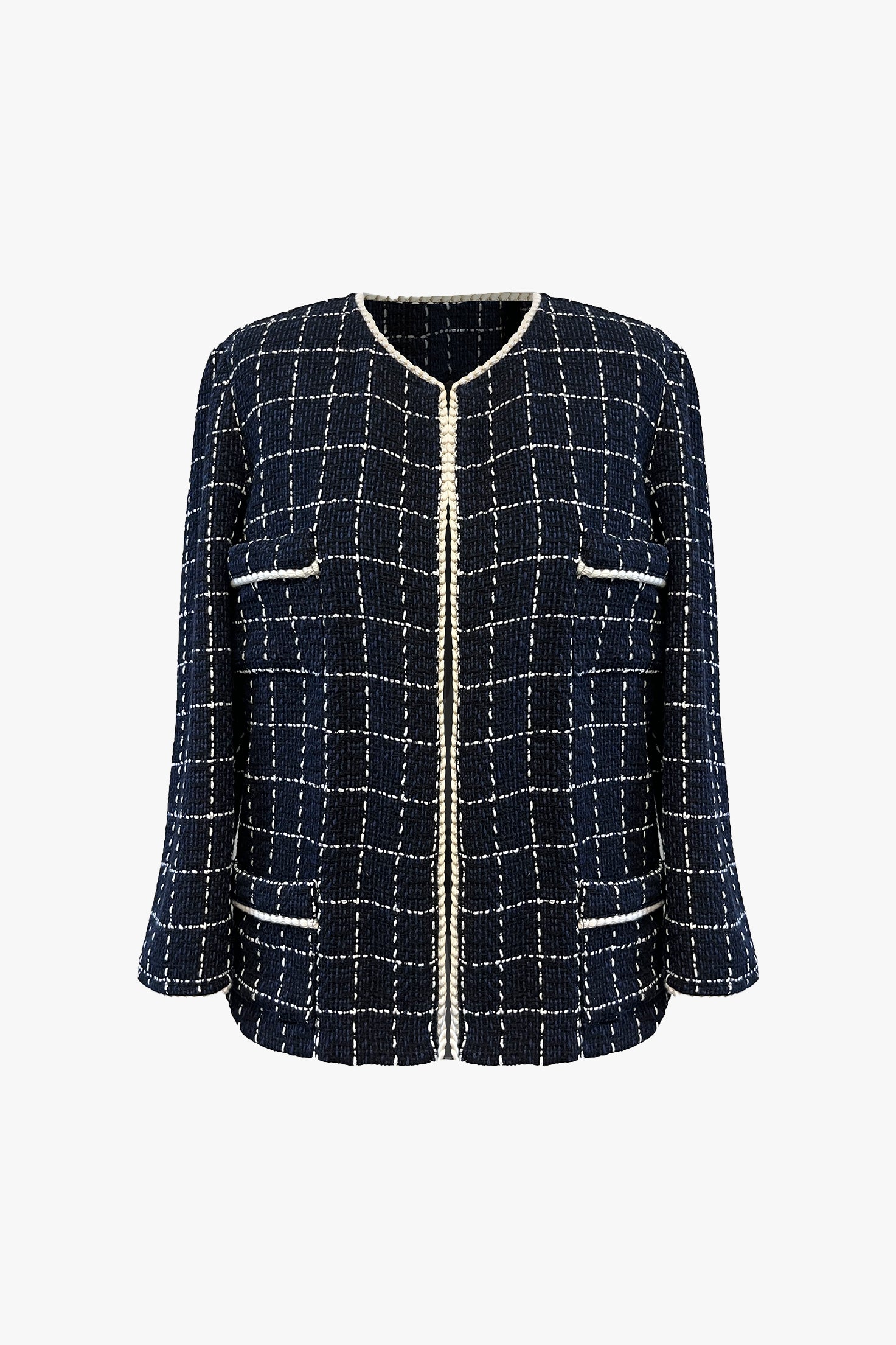 Windowpane Tweed Jacket – Anna Sui