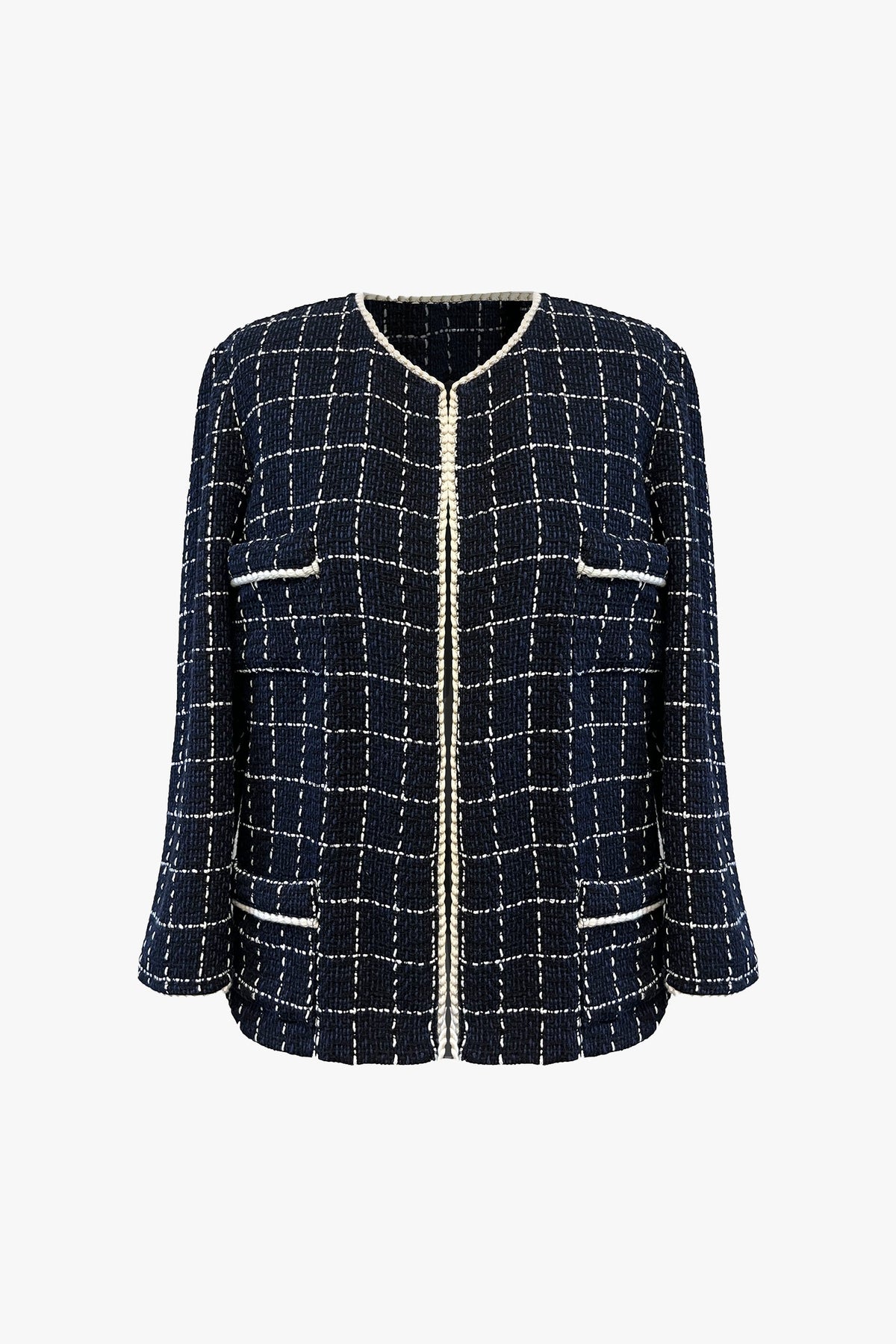 Windowpane Tweed Jacket – Anna Sui