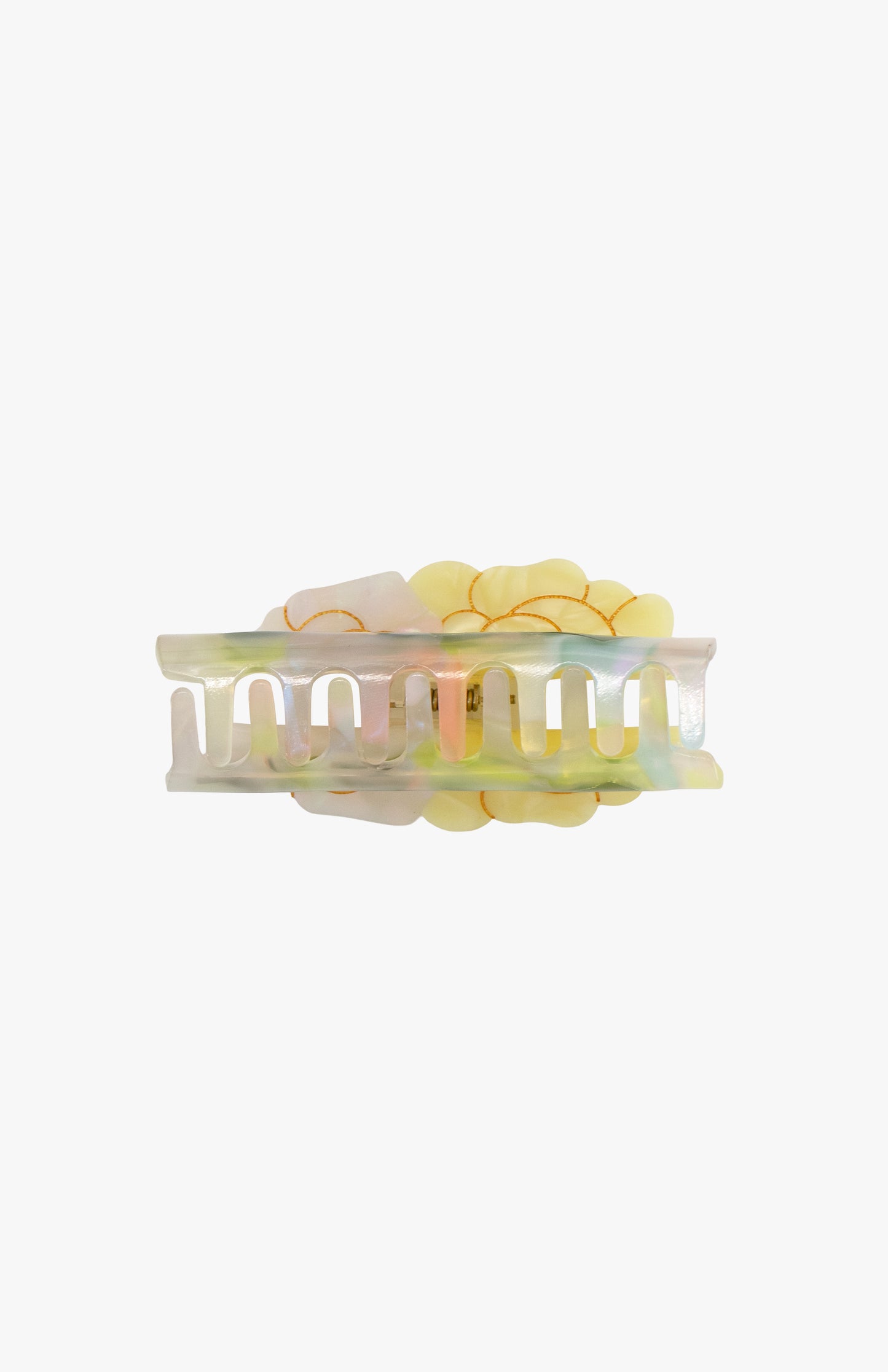 Double Rose Large Jaw Clip – Iridescent Bloom