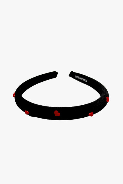 Heartfelt Velvet Headband- Black