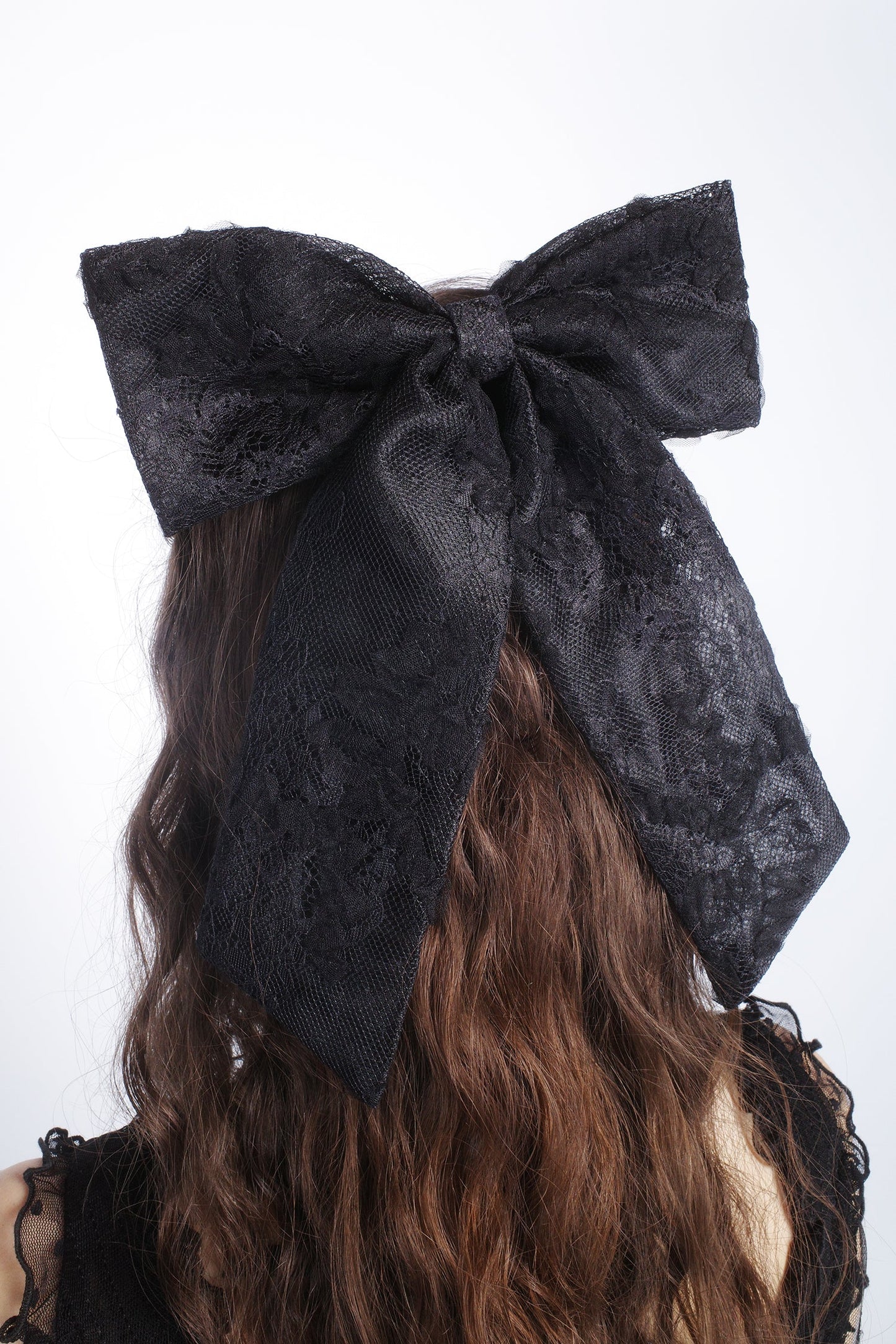 Black Lace Combo Bow Hair Clip