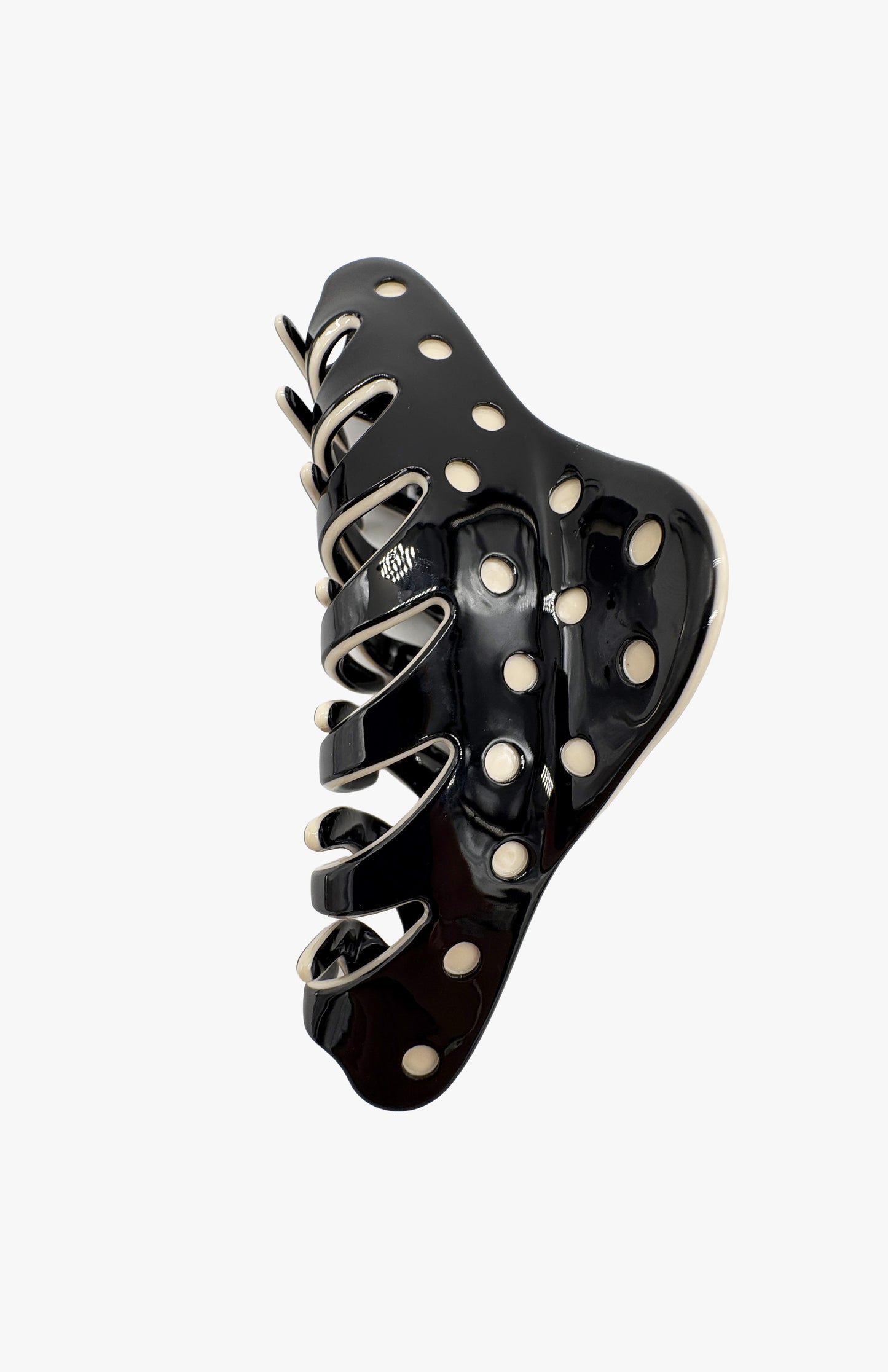 Polka Dot Jaw Clip - Black