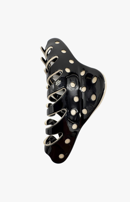 Polka Dot Jaw Clip - Black