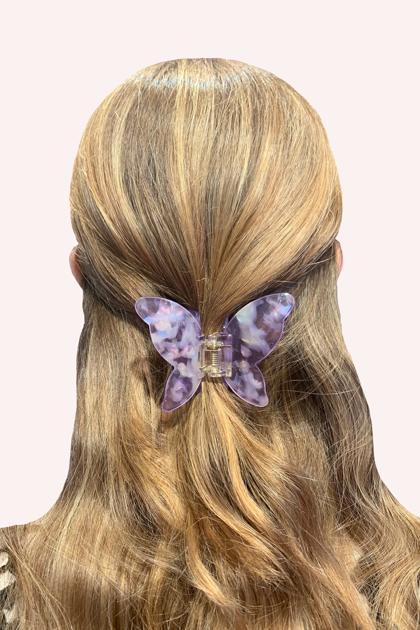 Large Gemstone Butterfly Jaw Clip Lavender