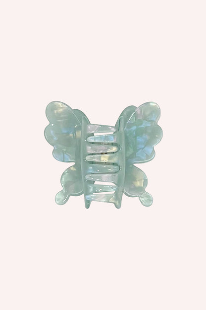 Pastel Iridescent Butterfly Jaw Clip Aqua