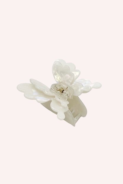 Pastel Iridescent Butterfly Jaw Clip Ivory