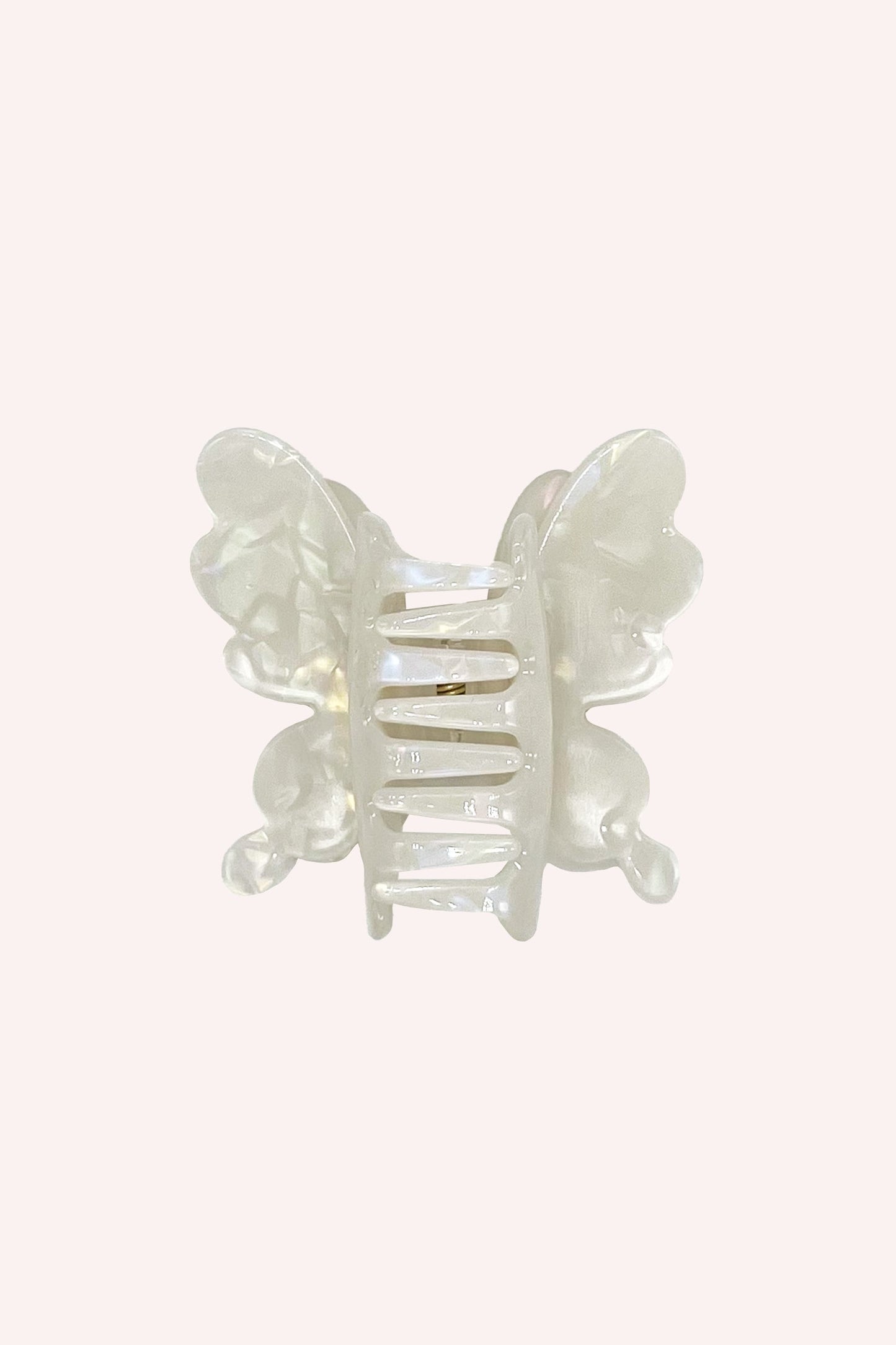 Pastel Iridescent Butterfly Jaw Clip Ivory