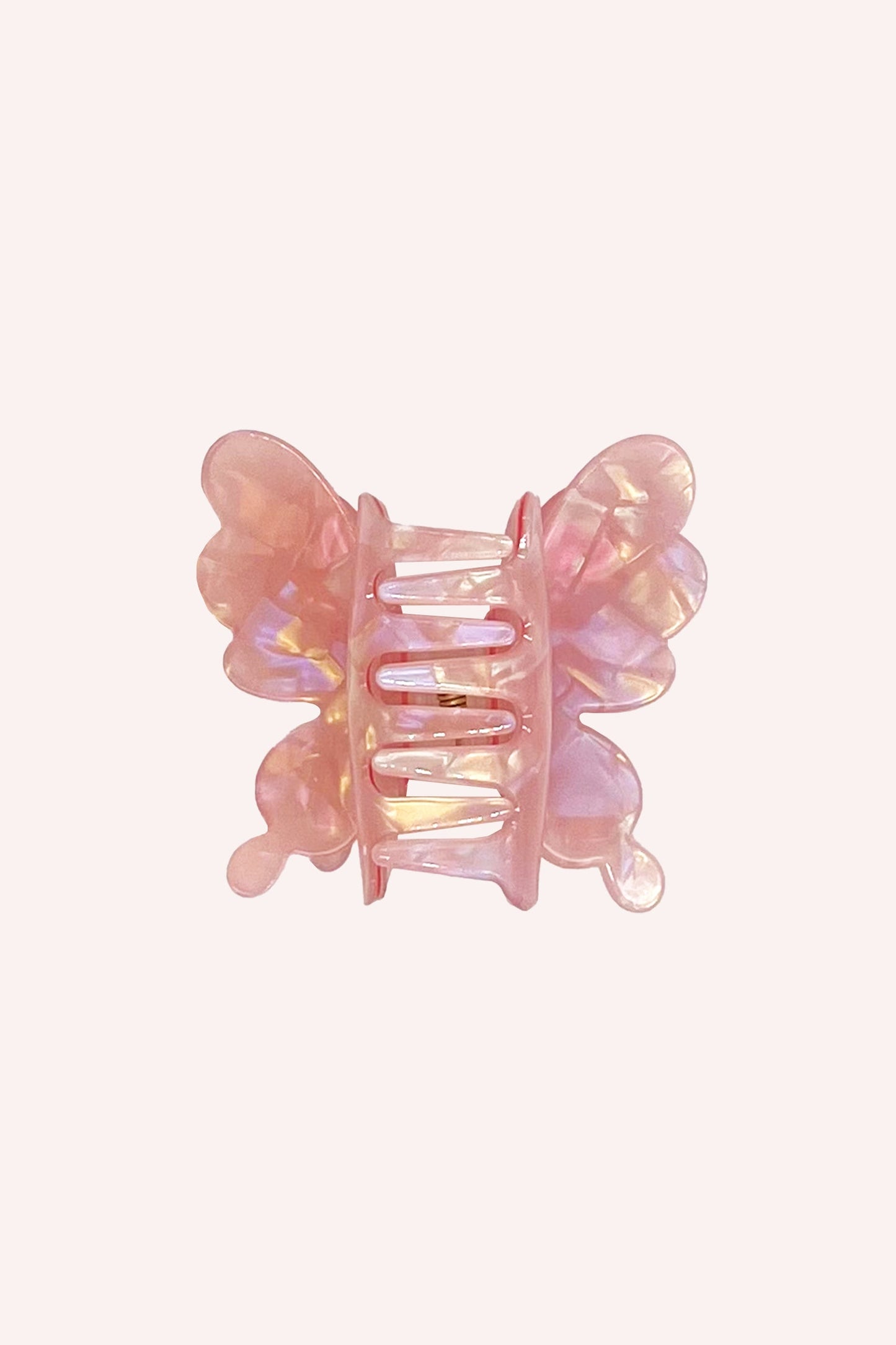 Pastel Iridescent Butterfly Jaw Clip Pink