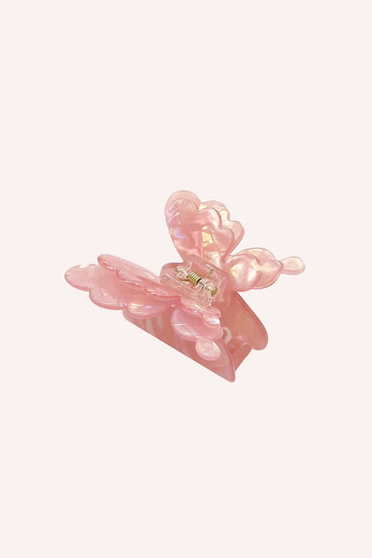 Pastel Iridescent Butterfly Jaw Clip Pink