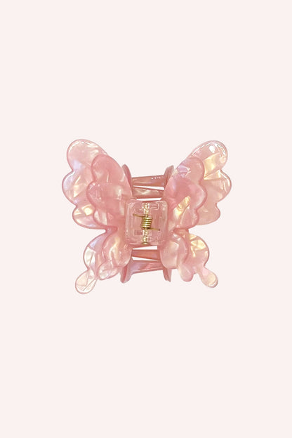 Pastel Iridescent Butterfly Jaw Clip Pink