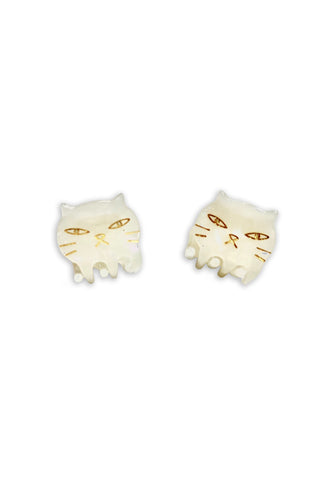 Etched Large Cat Jaw <br> Ivory