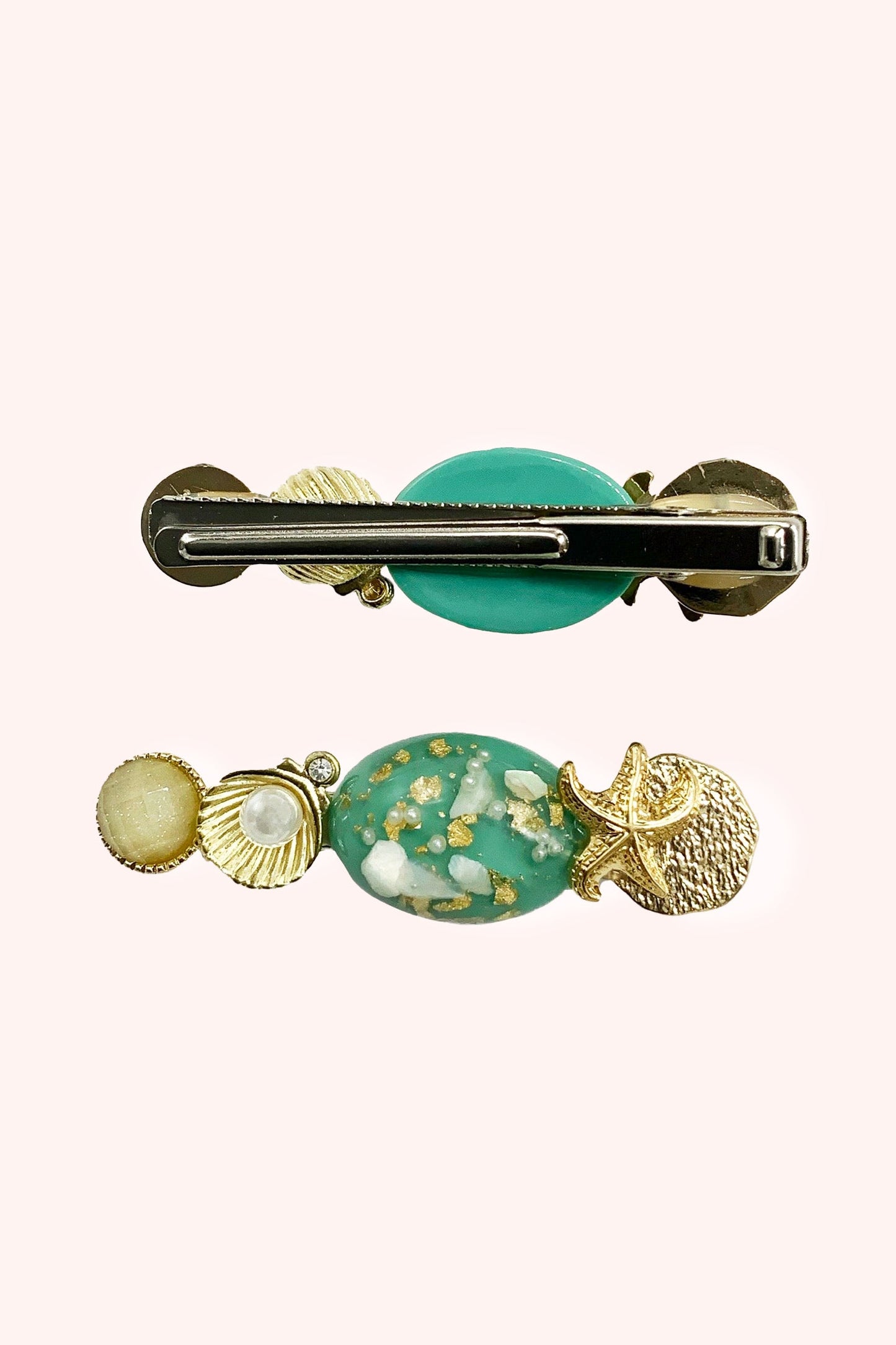 Mermaid Shell Clamp Clip Aqua