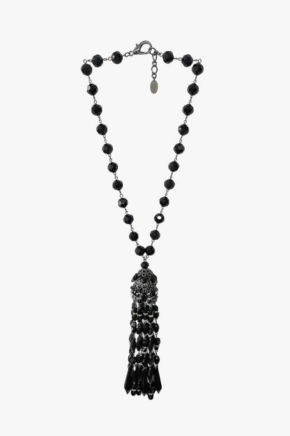Anna Sui x Erickson Beamon Beaded Tassel Necklace - Black