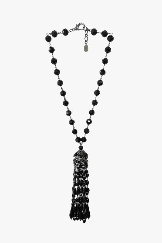 Anna Sui x Erickson Beamon Beaded Tassel Necklace - Black