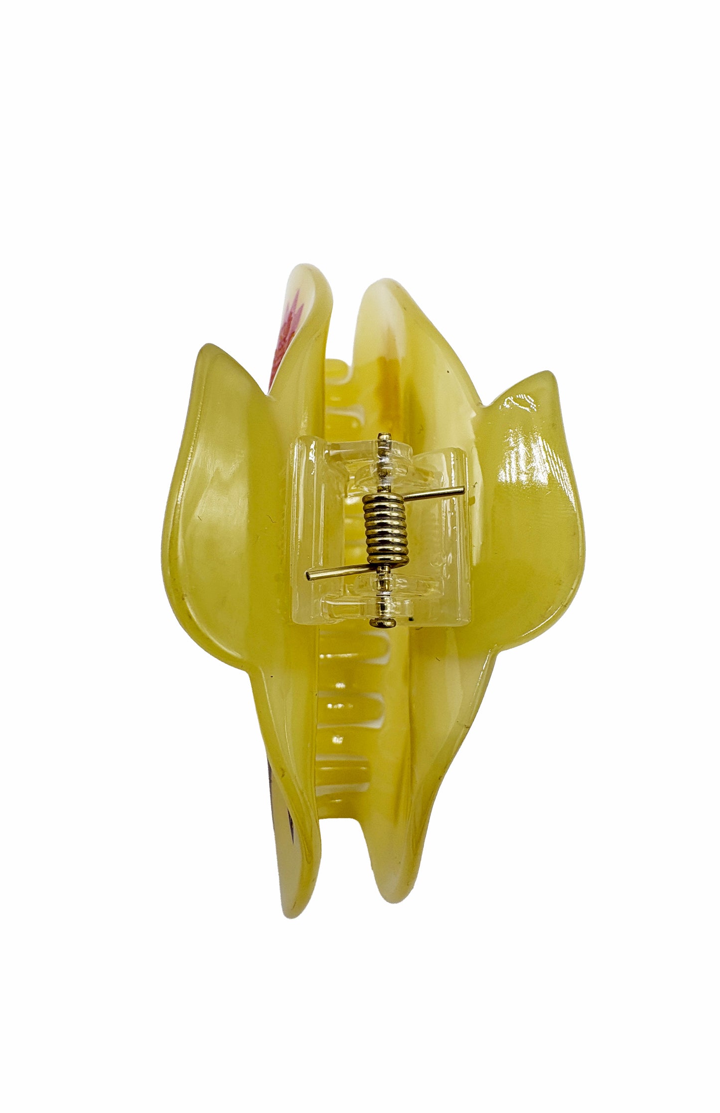 Etched Flower Jaw Clip - Yellow