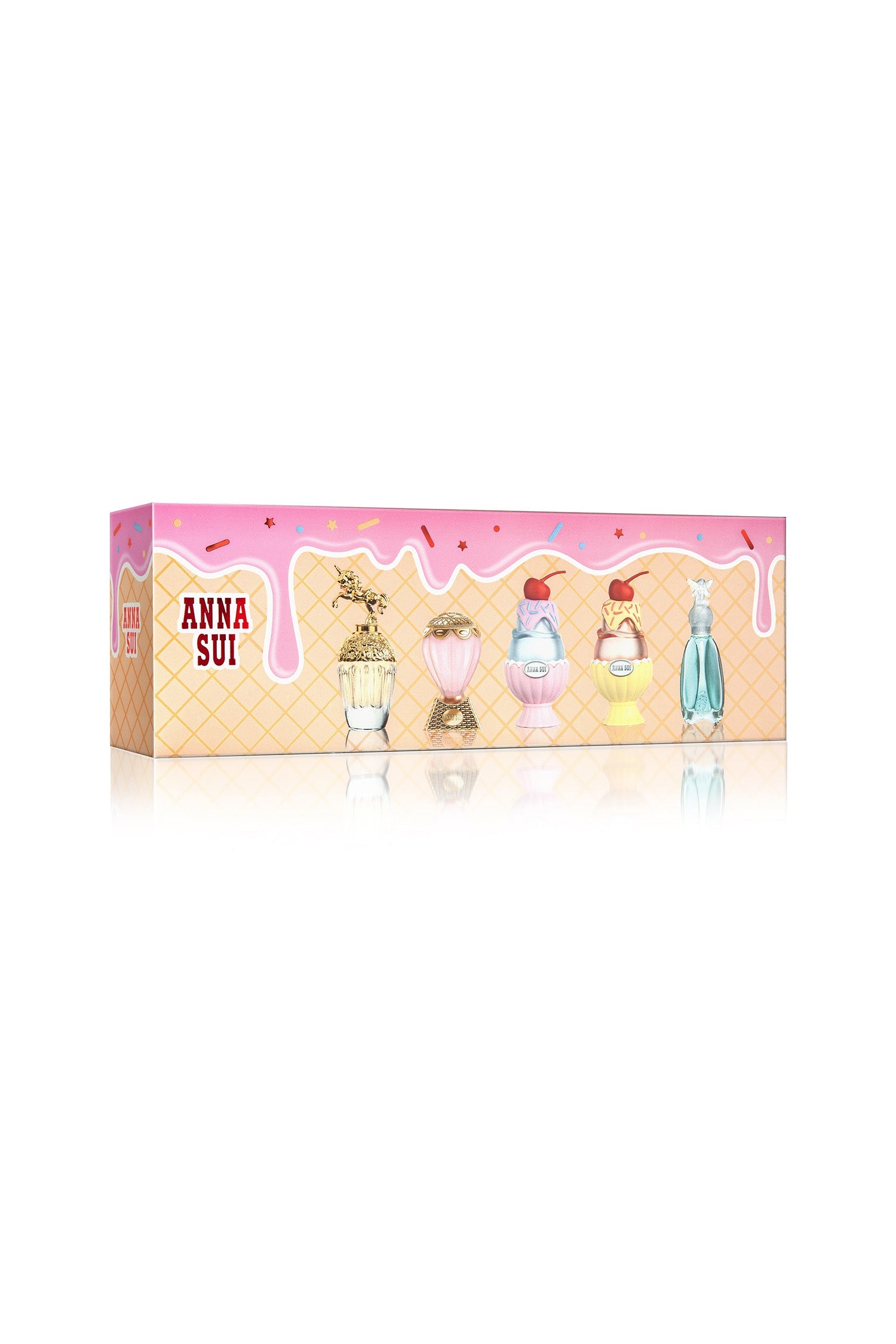 Box design for: Fantasia, Sky, Sundae Pretty Pink, Sundae Yellow Mellow, Secret Wish in miniatures of 5ml