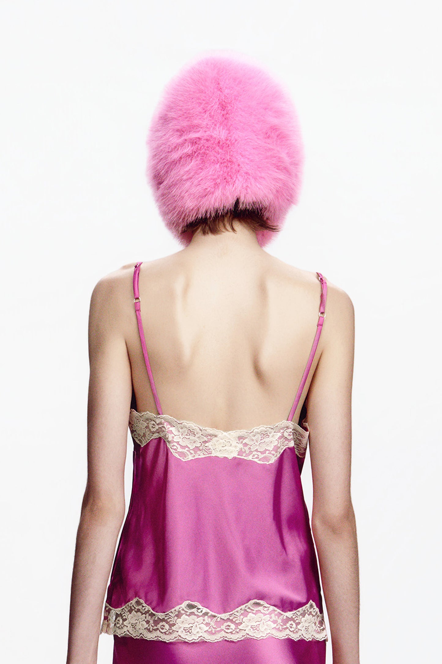 Rose Bloom Faux Fur Bonnet