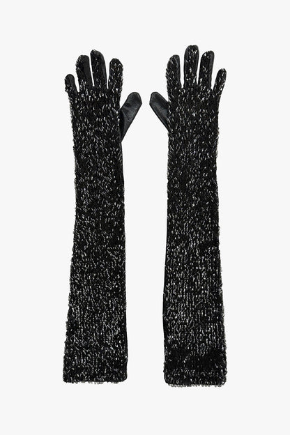 Bugle Bead Sequins Long Gloves